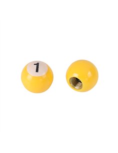 Valve Caps 1 Ball Plastic Yellow