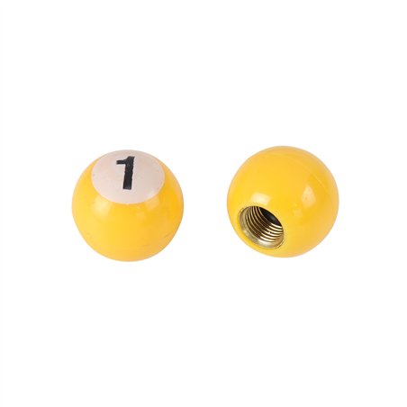 Valve Caps 1 Ball Plastic Yellow