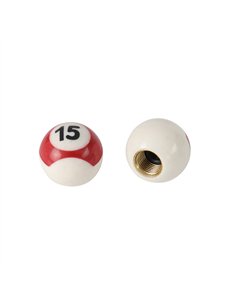 Valve Caps 15 Ball Plastic White/Red