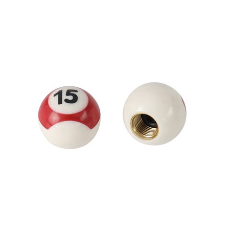 Valve Caps 15 Ball Plastic White/Red