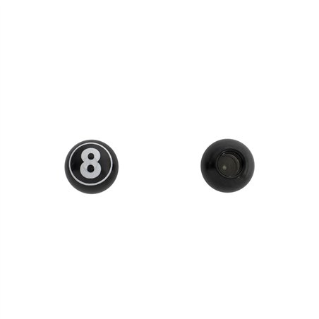 Valve Caps 8 Ball Mini Alloy Black