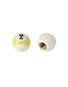 Valve Caps 9 Ball Plastic White/Yellow