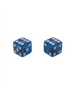 Valve Caps Dice Clear Blue