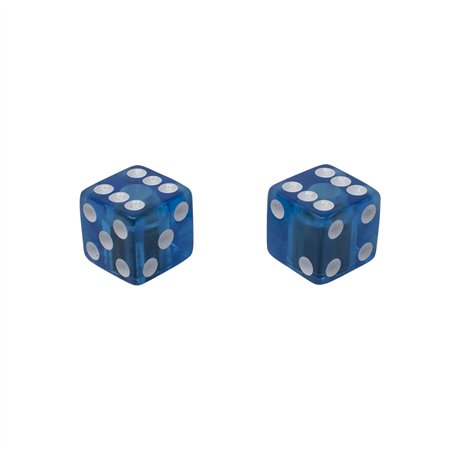Valve Caps Dice Clear Blue