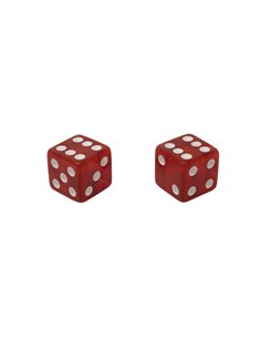 Valve Caps Dice Clear Red