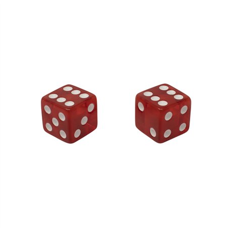 Valve Caps Dice Clear Red