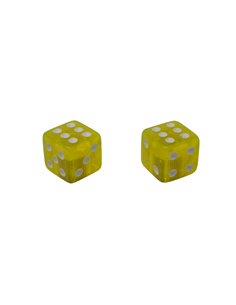 Valve Caps Dice Clear Yellow