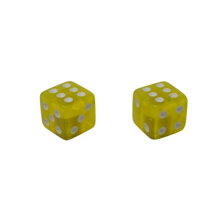 Valve Caps Dice Clear Yellow