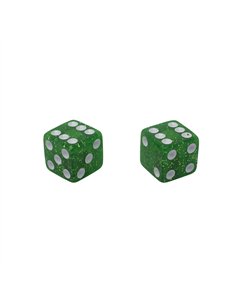 Valve Caps Dice Sparkle Green