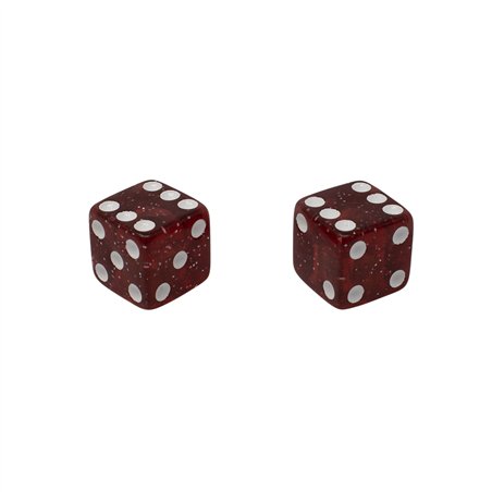 Valve Caps Dice Sparkle Red