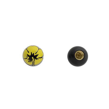 Valve Caps Flower Yellow/Black