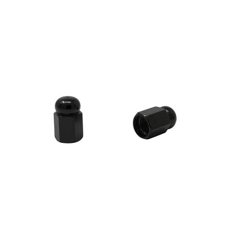 Valve Caps Hex Dome Black