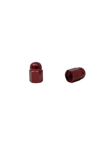 Valve Caps Hex Dome Red