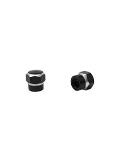 Valve Caps Hex Two Tone Black