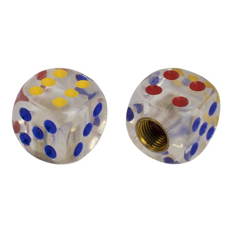 Valve Caps PRO+ Dice Mini Clear Blue/Red/Yellow