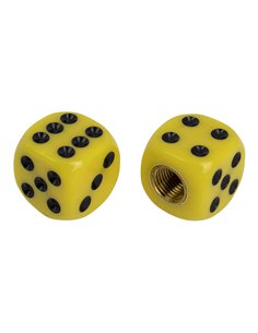 Valve Caps PRO+ Dice Rounded Yellow