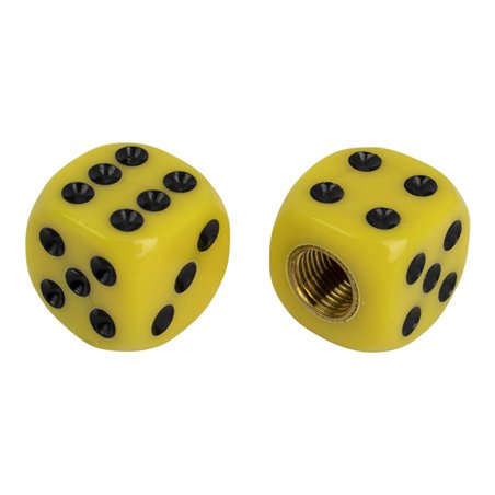 Valve Caps PRO+ Dice Rounded Yellow