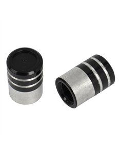Valve Caps PRO+ Piston Black/Chrome