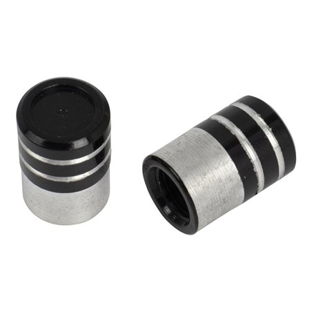 Valve Caps PRO+ Piston Black/Chrome