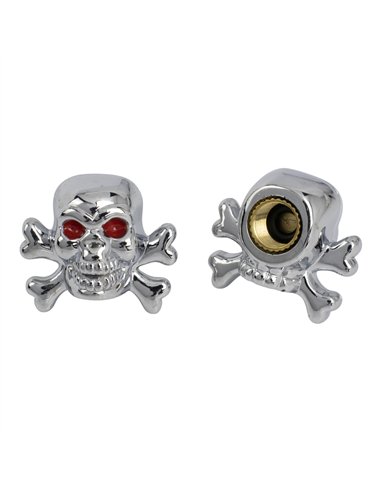 Valve Caps PRO+ Skull & Bones Chrome
