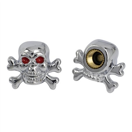 Valve Caps PRO+ Skull & Bones Chrome