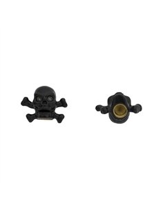 Valve Caps Skull & Bones Black