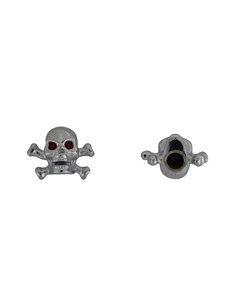 Valve Caps Skull & Bones Chrome