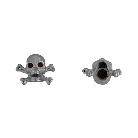 Valve Caps Skull & Bones Chrome