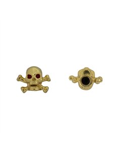 Valve Caps Skull & Bones Gold