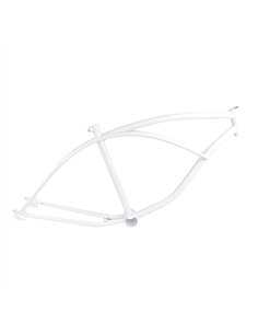 24" Frame Beach Cruiser White