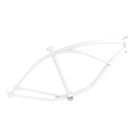 24" Frame Beach Cruiser White