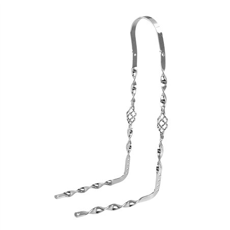 20" Sissy Bar 90 Degree Bent Flat Twisted w/Cage Chrome