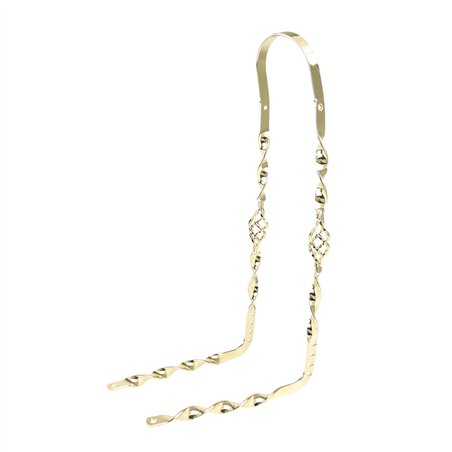 20" Sissy Bar 90 Degree Bent Flat Twisted w/Cage Gold