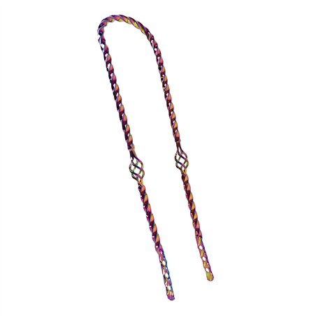 Sissy Bar 24" Square Twisted w/Cage Neo Chrome