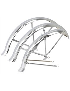 26" Trike Fender Set Flared Hollow Hub 68mm Chrome