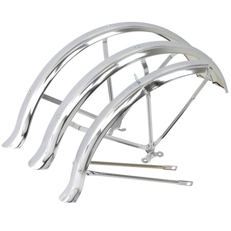 26" Trike Fender Set Flared Hollow Hub 68mm Chrome