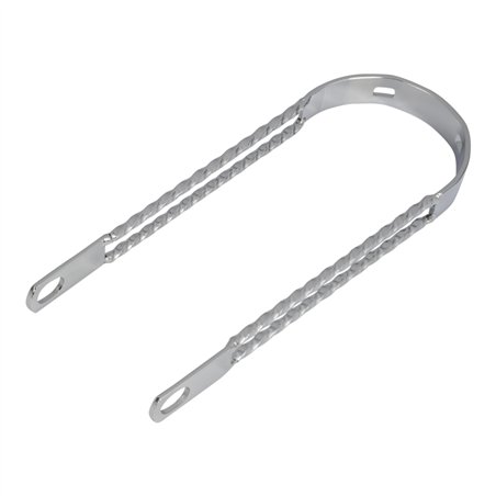 12" Fender Brace Double Square Twisted Chrome