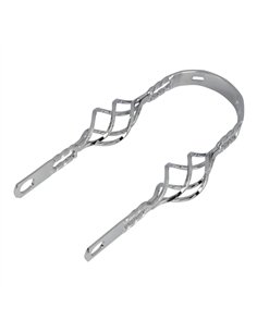 12" Fender Brace Double Square Twisted w/Cage Chrome