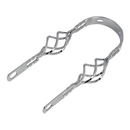 12" Fender Brace Double Square Twisted w/Cage Chrome