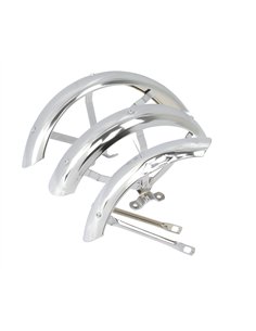 12" Trike Fender Set Flared Hollow Hub 68mm Chrome