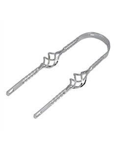 16" Fender Brace Double Square Twisted w/Cage Chrome