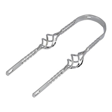 16" Fender Brace Double Square Twisted w/Cage Chrome