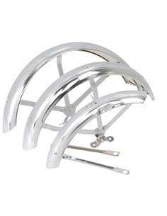 16" Trike Fender Set Flared Hollow Hub 68mm Chrome