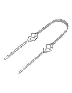 20" Fender Brace Double Square Twisted w/Cage Chrome