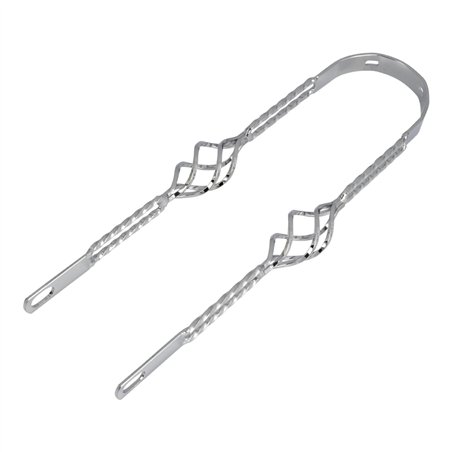 20" Fender Brace Double Square Twisted w/Cage Chrome