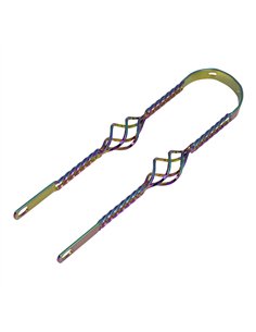 20" Fender Brace Double Square Twisted w/Cage Neo Chrome