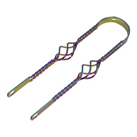 20" Fender Brace Double Square Twisted w/Cage Neo Chrome