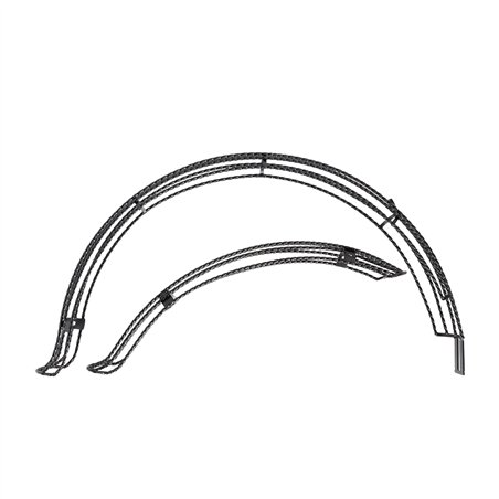 20" Fender Set Flared Adjustable Square Twisted 68mm Black