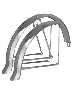 24" Fender Set Flared Adjustable Balloon 80mm Chrome