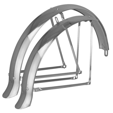 24" Fender Set Flared Adjustable Balloon 80mm Chrome